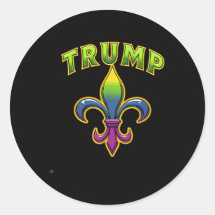 Sticker Rond Trump Mardis Gras