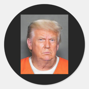 Sticker Rond Trump Mug Shot 1