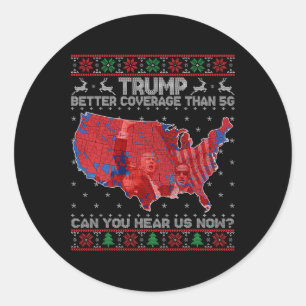 Sticker Rond Trump Noël Meilleure Couverture Que 5g Pouvez Vous