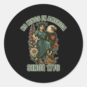 Sticker Rond Trump Pas Roi En Amérique Depuis 1776 Anti Statue