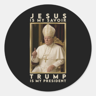 Sticker Rond Trump pour le pape T chemise président Trump Tee -