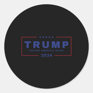 Sticker Rond Trump ramène l'Amérique 4 juillet 2024 Us Maga