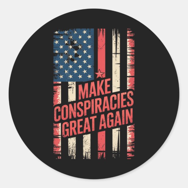 Sticker Rond Trump rend les conspirations superbes 8 (Devant)