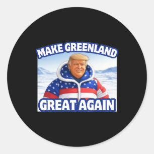 Sticker Rond Trump Rendre sa grandeur au Groenland Trump au dra