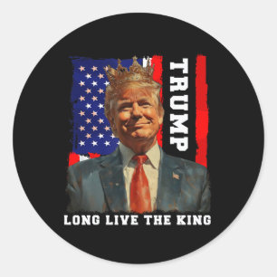 Sticker Rond Trump roi président Vive le roi Trump