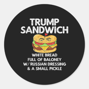 Sticker Rond Trump Sandwich Anti-Trump Vintage