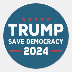 Sticker Rond Trump Sauver la démocratie Trump 2024