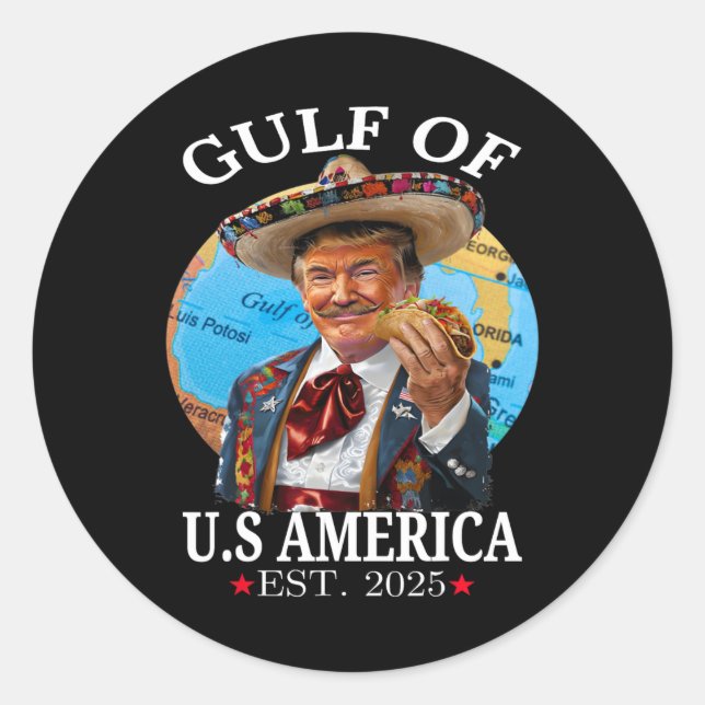 Sticker Rond Trump Shirt drôle Amérique du Golfe Est 2025 Trump (Devant)