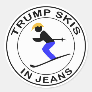 Sticker Rond Trump Ski En Jeans