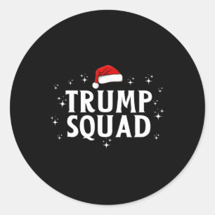 Sticker Rond Trump Squad Trump Team Funny Noël Trump