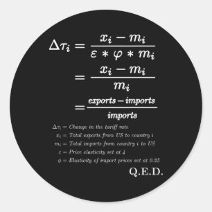 Sticker Rond Trump Tarifs Taxes - Math Preof Formula Polit