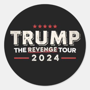 Sticker Rond Trump The Revenge Tour 2024 Vintage