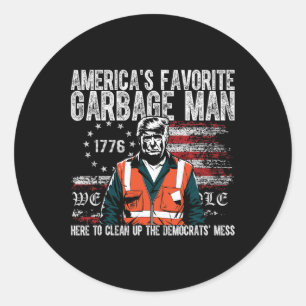 Sticker Rond Trump Trump, l'homme-poubelle favori de l'Amérique