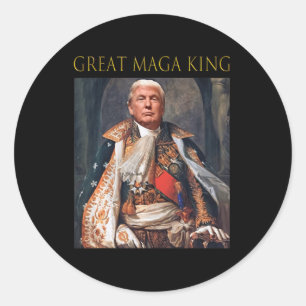 Sticker Rond Trump Ultra Maga King s'amuse à merveille