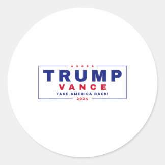 Sticker Rond Trump Vance 2024 Donald Trump J.d. Vance Take Amer