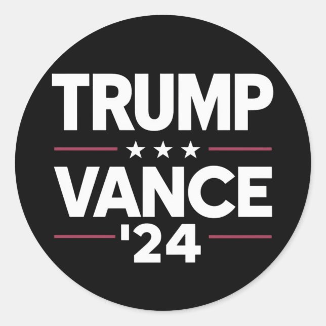 Sticker Rond Trump Vance 2024 Pour Président VP USA Election (Devant)
