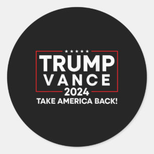 Sticker Rond Trump Vance 2024 Reprendre l'Amérique Vice-préside