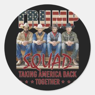Sticker Rond Trump Vance Kennedy Elon Squad Reprend l'Amérique