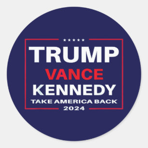 Sticker Rond Trump Vance Kennedy : Reprenez l'Amérique en bleu