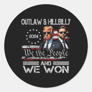 Sticker Rond Trump Vance We Won Win Inauguration Day 2025 47th
