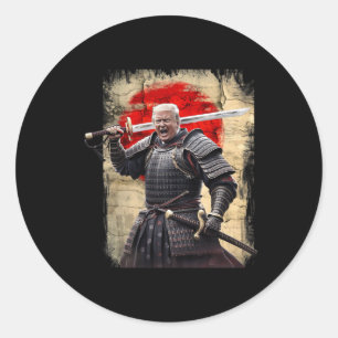 Sticker Rond Trump Vintage Art japonais Anime Samurai Graphisme