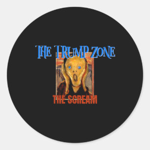 Sticker Rond Trump Zone Est Une Drôle Parodie Et Satire Politiq