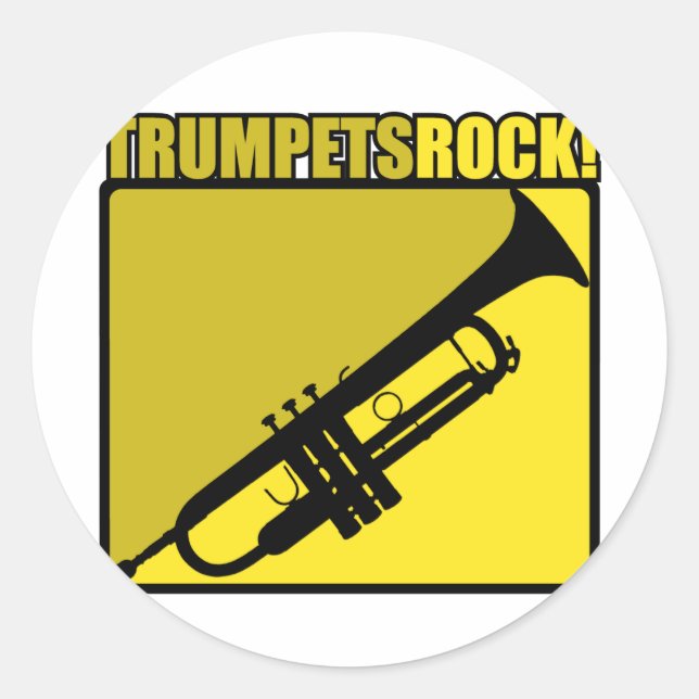 Sticker Rond Trumpets Rock ! (Devant)