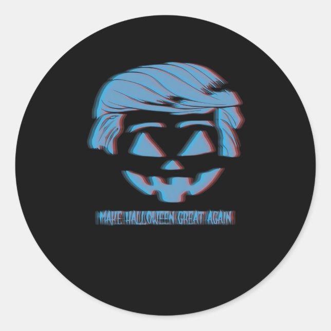 Sticker Rond Trumpkin 3D Rendre Halloween plus grand (Devant)