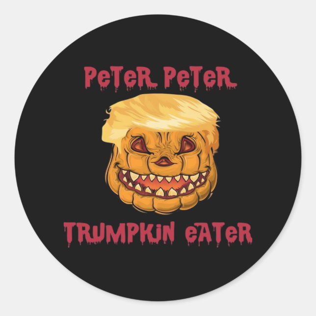 Sticker Rond Trumpkin Citrouille mangeur classique (Devant)