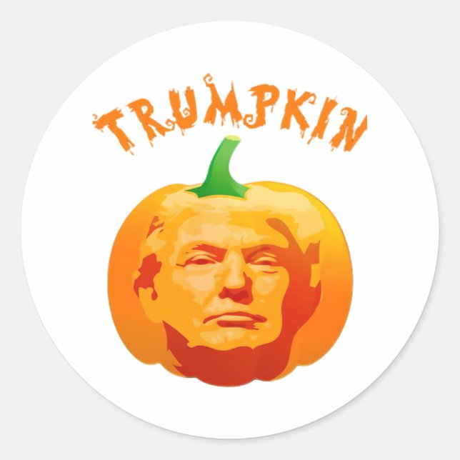 Sticker Rond Trumpkin drôle Costume d'Halloween - Retro MAGA St (Devant)
