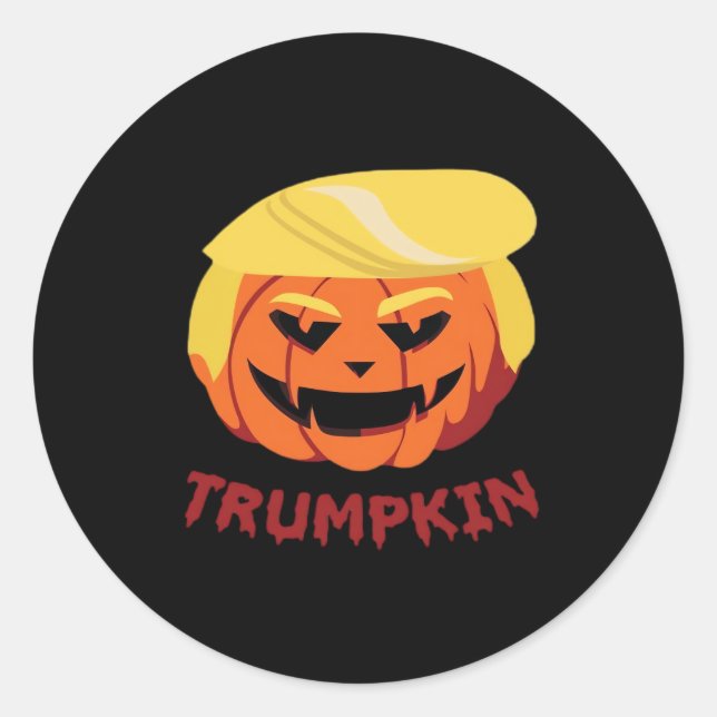 Sticker Rond Trumpkin Effrayant Halloween cadeau classique (Devant)