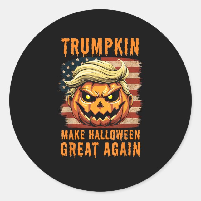 Sticker Rond Trumpkin Halloween Citrouille rendre Halloween gra (Devant)