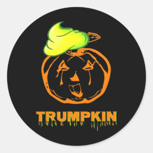 Sticker Rond Trumpkin Halloween Pumpkin Pie Slime Police drôle