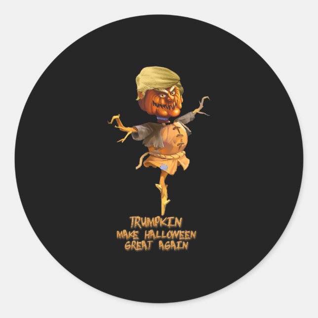 Sticker Rond Trumpkin Make Halloween Great Again (Devant)