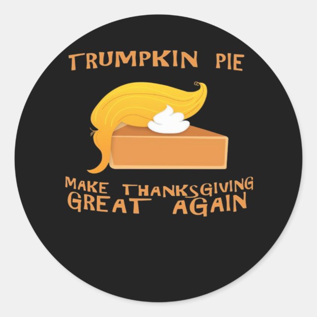 Sticker Rond Trumpkin Pie Thankesgiving (Devant)
