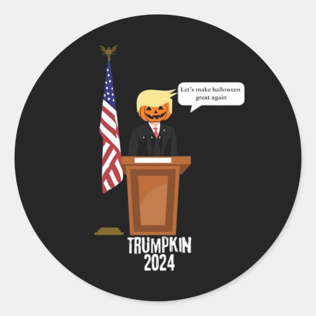Sticker Rond Trumpkin Rendons Halloween grand à nouveau classiq (Devant)
