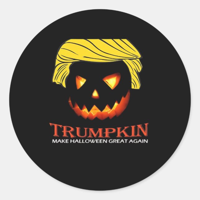 Sticker Rond Trumpkin Rendre Halloween grand à nouveau classiqu (Devant)