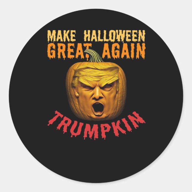 Sticker Rond Trumpkin Rendre Halloween grand à nouveau - Drôle  (Devant)