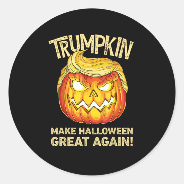 Sticker Rond Trumpkin Rendre Halloween grand à nouveau drôle Ci (Devant)