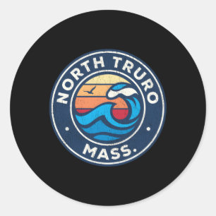 Sticker Rond Truro Nord Massachusetts Ma Vagues Nautiques