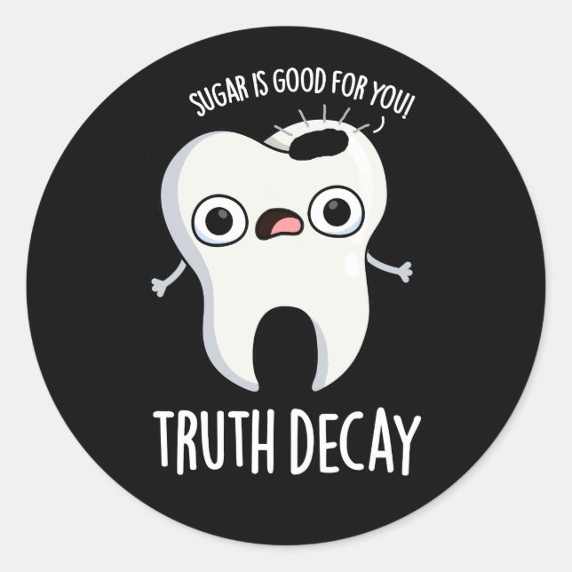 Sticker Rond Truth Deck Drôle Drôle Jeu de dent Dark BG (Devant)