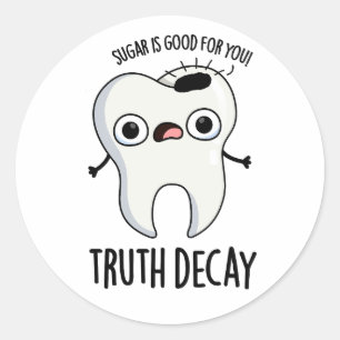 Sticker Rond Truth Deck Drôle Drôle Pun Dent