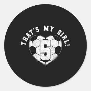 Sticker Rond T'S My Soccer Player Maman Papa Dit Jersey Numéro