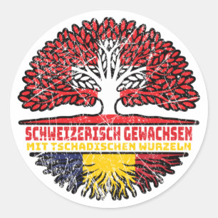 Sticker Rond Tschad Tschadisch Schweizer Schweiz Baum Wurzel