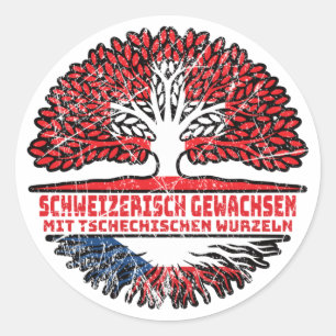 Sticker Rond Tschechien Tschechisch Schweizer Schweiz Baum