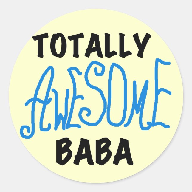 Sticker Rond Tshirts et cadeaux Baba absolument géniaux (Devant)