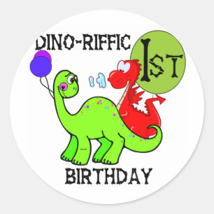 Sticker Rond Tshirts et cadeaux d'anniversaire Dinosaur