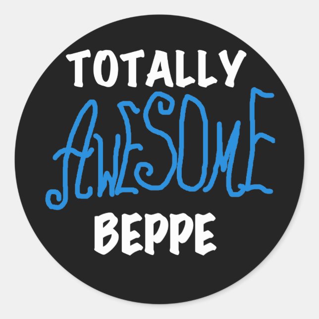 Sticker Rond Tshirts et cadeaux de Beppe totalement géniaux (Devant)
