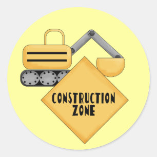 Sticker Rond Tshirts et cadeaux de la zone de construction