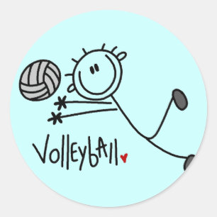 Sticker Rond Tshirts et cadeaux de volley-ball de base-ball